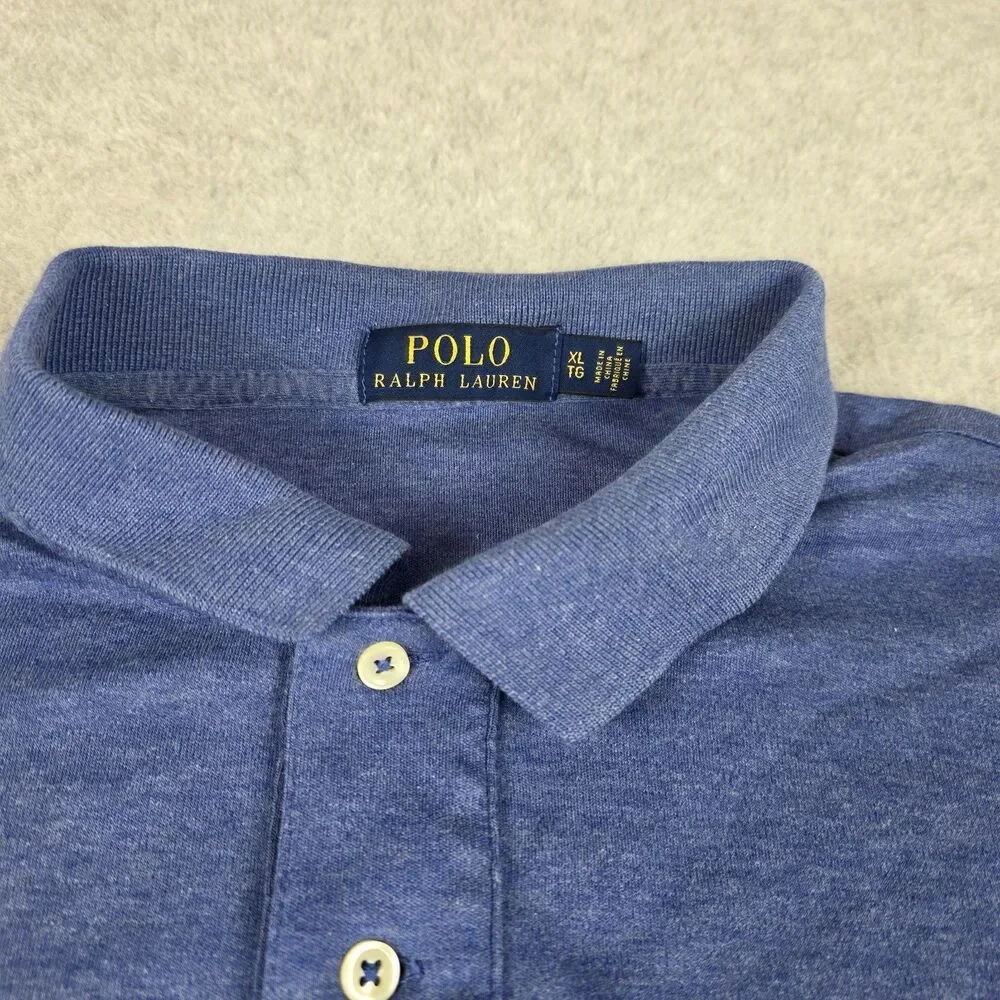 Polo Ralph Lauren Men's Polo Shirt XL Blue Heather Pony Logo Preppy Golf Men